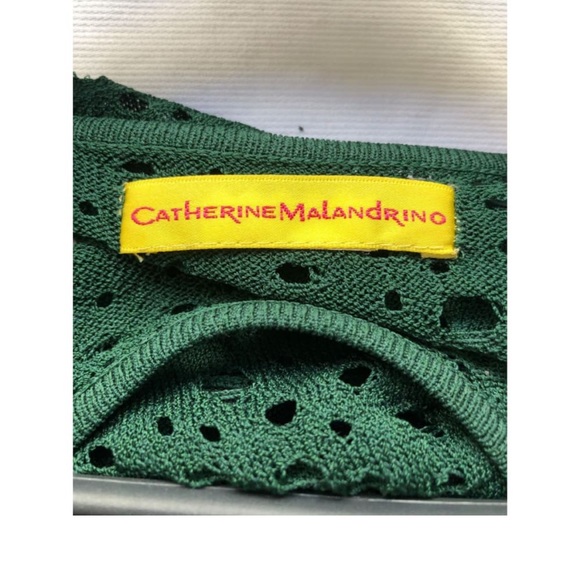 Catherine Malandrino green knit dress size petite cotton lining - Picture 3 of 11